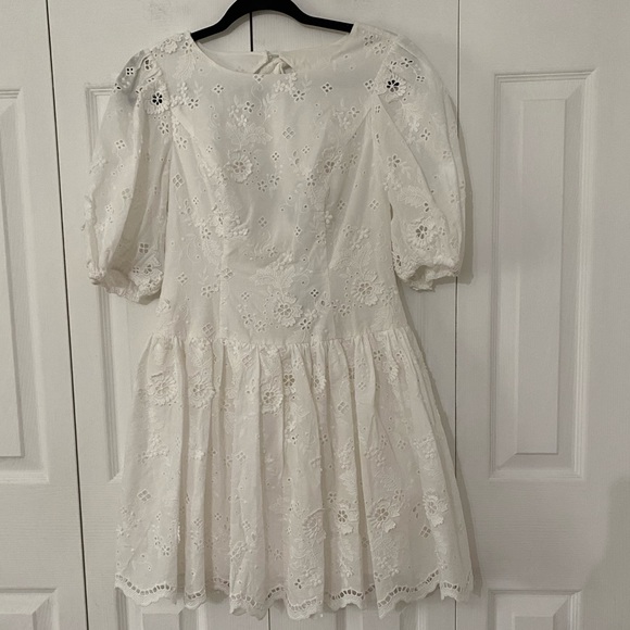 NWT MARCHESA NOTTE Ivory Eyelet Dress 2 - Picture 6 of 16